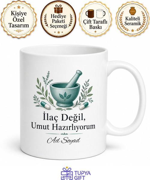 Eczacılık Öğrencisi Hediyesi Özel Tasarım Baskılı Porselen Kupa Bardak