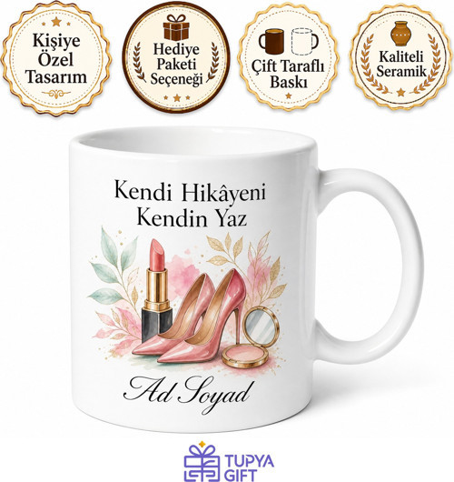 Kadın Yaşam Dergisi Temalı Kupa Bardak Moda Güzellik Makyaj Hediye