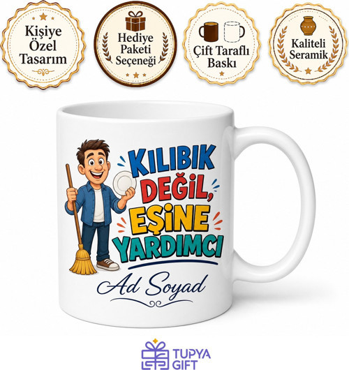 Evlenen Arkadaşa Kılıbık Değil Eşine Yardımcı Esprili Erkek Kupası Hediye