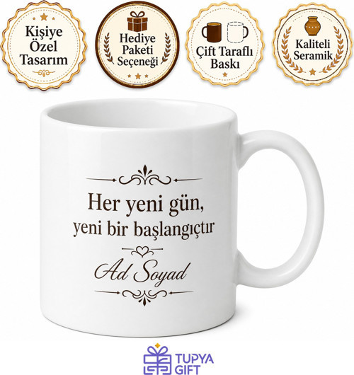 Kişiye Özel Masa Üstü Hediyelik Baskılı Kupa Bardak İsimli Hediye