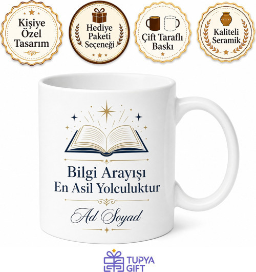 Araştırma Görevlisi İçin Kişiye Özel Mesajlı Baskılı Kupa Bardak Masa Hediyesi