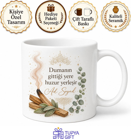 Palo Santo Tütsü Bağımlısı Bohem Ruh Aromaterapi Özel Tasarım Baskılı Kupa Bardak Hediye