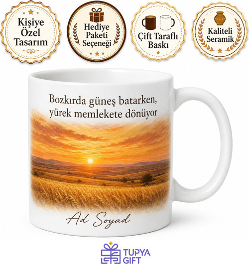 Yozgat Bozkır Akşamı Kupa Bardak - Özel Tasarım Hediye Porselen Kupa