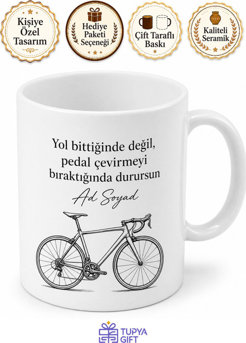 Bisiklet Severlere Özel Kupa Bardak Hediye Bisikletçi Tasarım Mug
