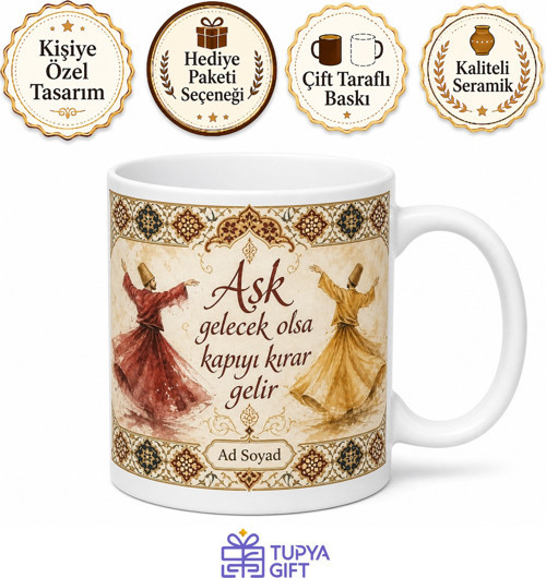 Aşk Şems Ve Mevlana Evrensel Sevgi Öğretisi Tasavvuf Kupası Hediye Bardak