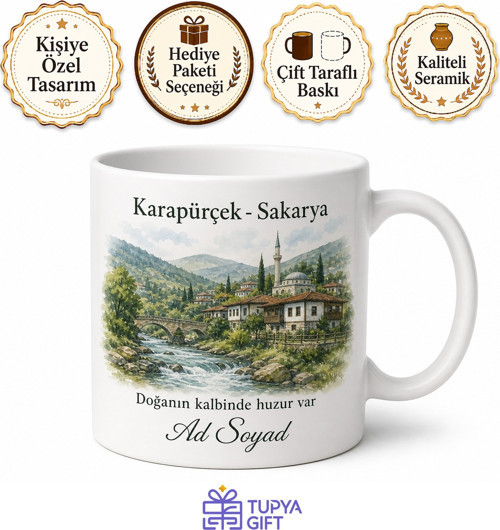 Karapürçek Doğası ve Kültürü Sakarya Hatırası Kupa Bardak Hediye