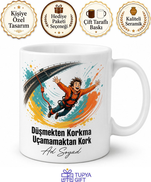 Bungee Jumping Adrenalin Bağımlısı Çılgın Kupa Bardak Hediye