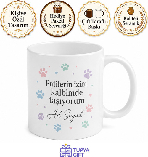 Kişiye Özel Hayvan Dostu Mesajlı Kupa Bardak | İsimli Hediye