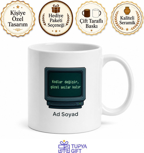 Kişiye Özel Grafik Ekran Temalı Kupa Bardak | İsimli Hediye Tasarım Mug