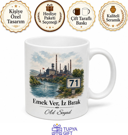 Kırıkkale Plakalı Kızılırmak Manzarası Silah Fabrikası Emek Kupa Bardak Hediye