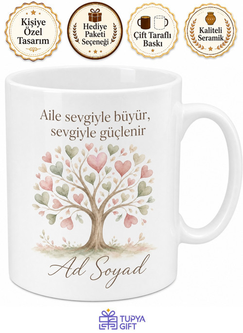 Aile Temalı Sıcacık Kupa Bardak | Özel Tasarım Hediye Kupa Aileye Özel