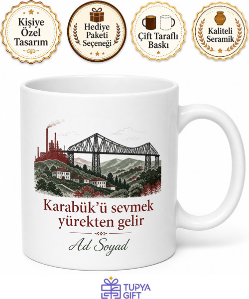 Karabüklü Hemşehriye Memleket Baskılı Kupa Bardak Karabük Hediye
