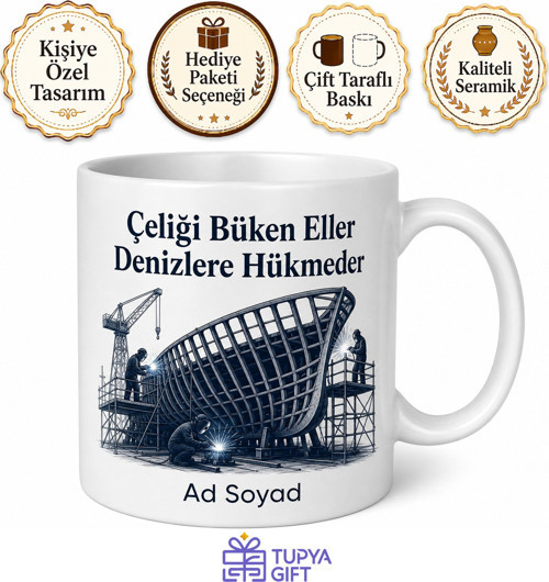 Gemi İnşaatı Öğrencisine Tersane Kokusu Çelik ve Kaynak Kupa Bardak Hediye