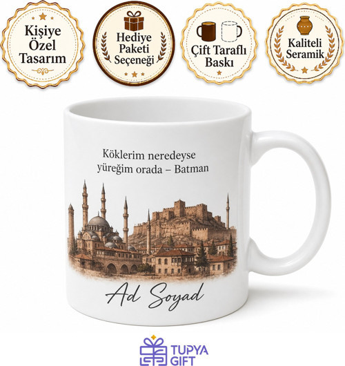Batmanlı Hemşehriye Özel İsimli Baskılı Kupa Bardak Hediye