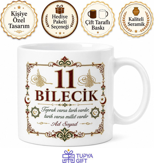 Bilecik Plakalı Kuruluşun Toprakları Osmanlı Ruhu Hatıra Kupası Hediye Bardak