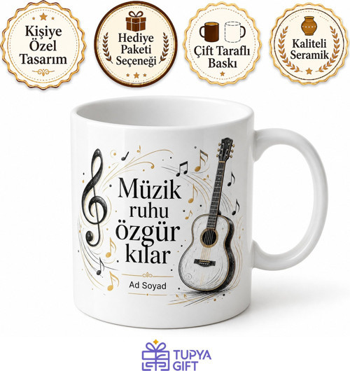 Kişiye Özel Müzik Arkadaşı Baskılı Kupa Bardak Hobi Hediyesi