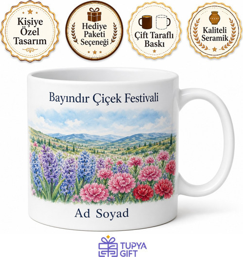 Bayındır Çiçek Festivali Doğa Manzarası Hatıra Kupa Bardak Hediye