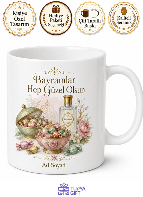 Bayram Şekeri Kolonya İkramı Nostaljik Bayram Hediyesi Kupa Bardak Hediyelik