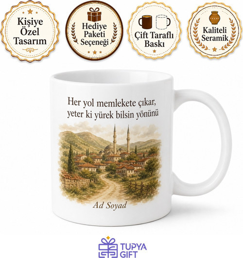Gurbetin Sonu Memleket Temalı Kupa Bardak Nostalji Hediye