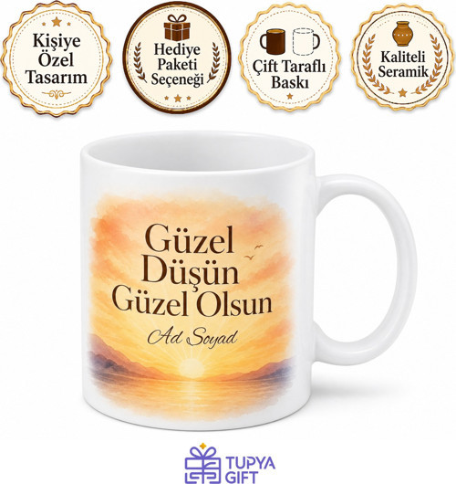 Pozitif Düşünce Yazılı Baskılı Kupa Bardak Motivasyon Hediye