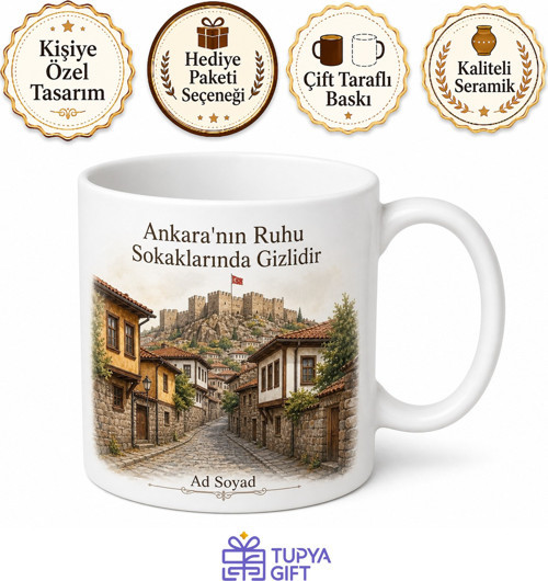 Ankara Kalesi Tarihi Sokaklar Ve Evler Başkent Ruhu Çay Kupası Hediye Bardak