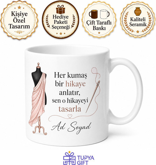 Moda Tekstil Tasarımı Okuyanlara Kumaşın Dili Podyum Rüzgarı Kupa Hediye Bardak