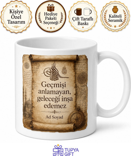 Tarihçiye Hediye Eski Metinler İmparatorluk Çöküşü Arşiv Belgeleri Geçmişin İzleri Kupa Bardak