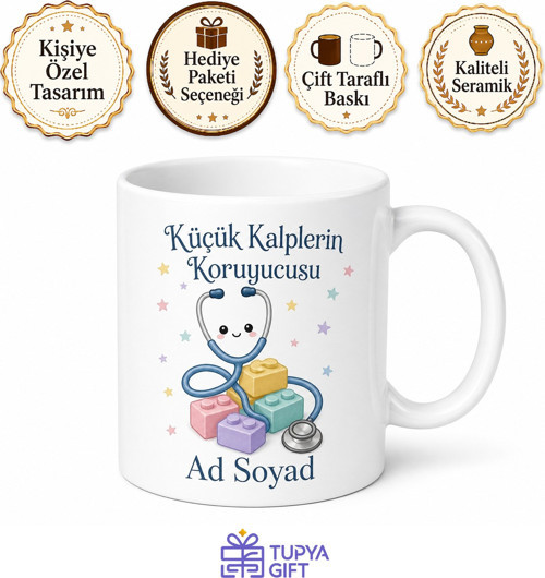 Çocukların Süper Kahramanı Pediatri Uzmanı Hediye Seramik Kupa Bardak