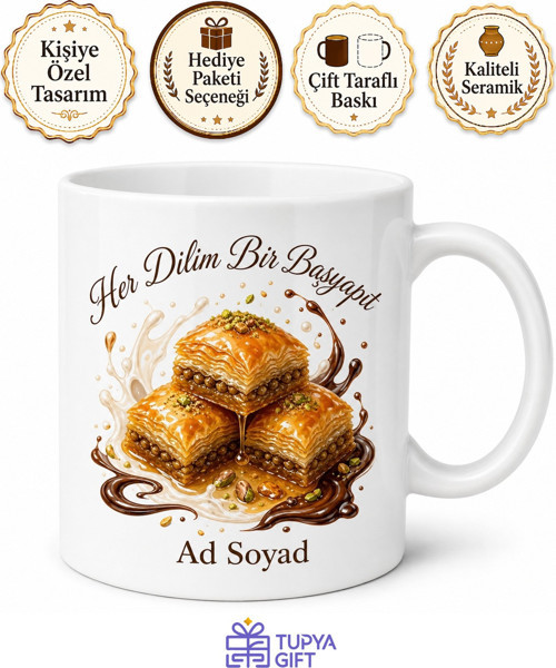Soğuk Baklava Yapanlara Sütlü Baklava Çikolatalı Baklava Kupa Bardak Hediye