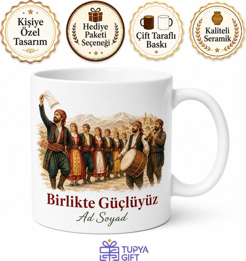 Doğu Anadolu Halayı Mendil Sallayan Halay Başı Davul Zurna Birlik Beraberlik Kupa Bardak Hediye