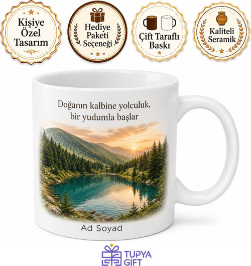 Bursa Gürsu Ericek Gölü Doğa Harikası Gezgin Seramik Kupa Bardak Hediye