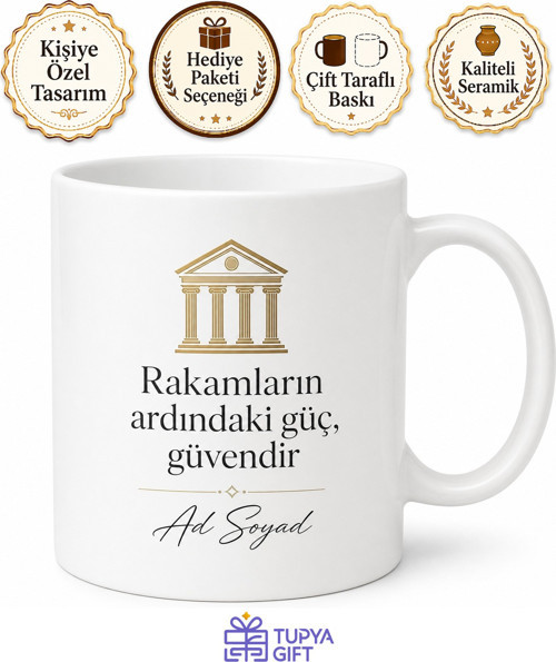 Bankacı İçin Mesajlı Hediyelik Baskılı Kupa Bardak İş Hediyesi