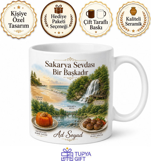Sakarya Karasu Plajı Poyrazlar Şelalesi Kabak Tatlısı Nehri Islama Köfte Kupa Bardak Hediye