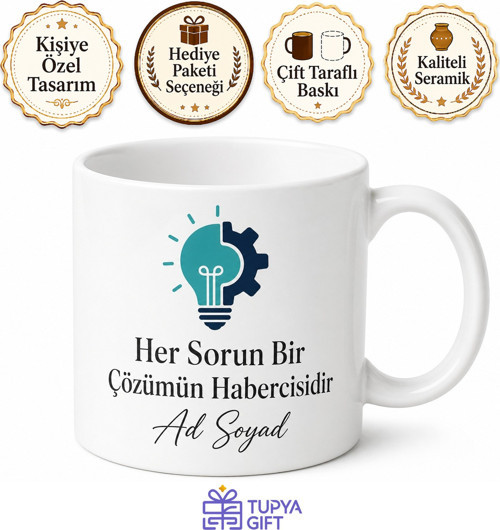 İsme Özel Çözüm Odaklı Motivasyon Yazılı Kupa Bardak Hediye