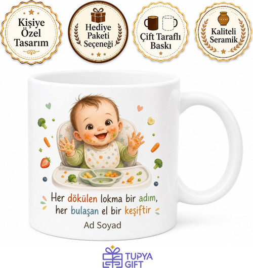 BLW Yöntemi Kendi Kendine Beslenme Döke Saça Yemek Öğrenme Kupa Bardak Hediye