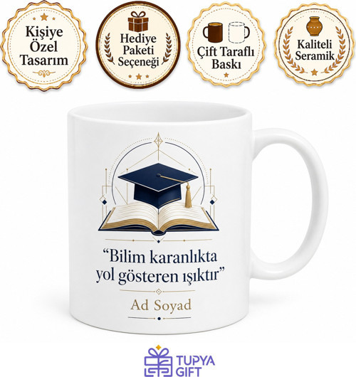 Profesöre Hediye Akademik Tasarımlı Özel Baskılı Porselen Kupa Bardak