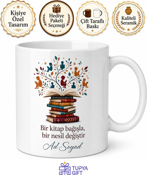 Kitap Bağışçısı Okuyan Nesil Kupa Bardak Hediye