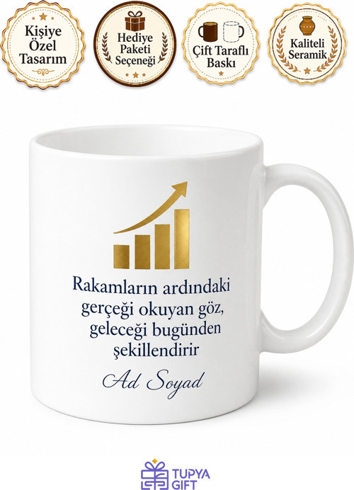 Kişiye Özel Finansçı Meslek Hediyesi Kupa Bardak İsimli Özel Tasarım