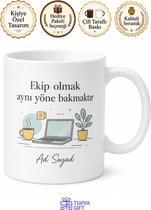 Mesai Arkadaşına Hediye Ofis Temalı Baskılı Porselen Kupa Bardak Hediye