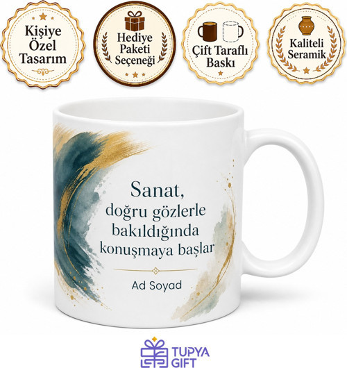 Küratöre Hediye İsme Özel Baskılı Kupa Bardak Küratör Hediyesi