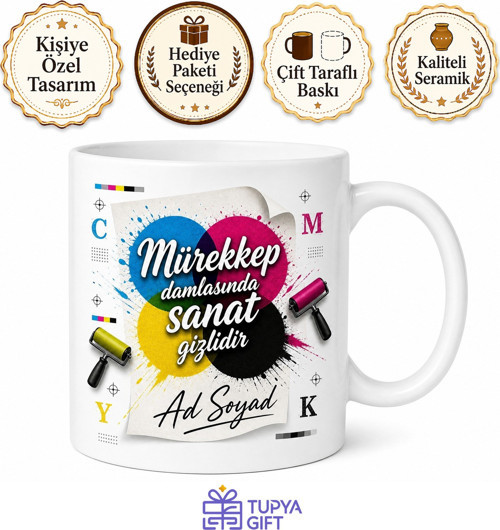Matbaacıya Hediye CMYK Renk Ayarı Baskı Makinesi Mürekkep Kupa Bardak