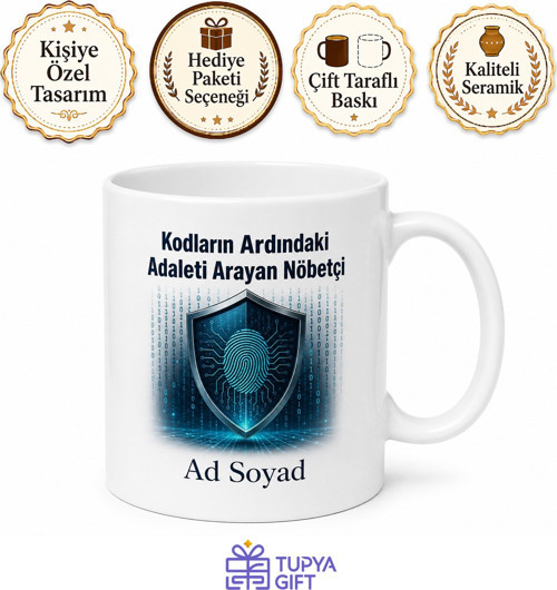 Siber Suçları Çözen Bilişim Polisi Çay Kupası Hediye Bardak
