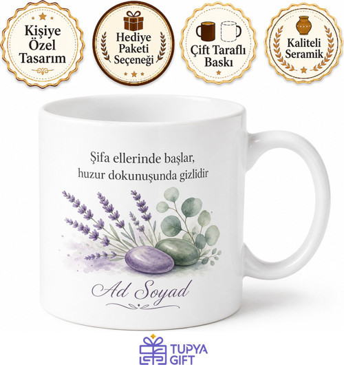 Masöre Aromaterapi Spa Masaj Terapisti Özel Tasarım Porselen Kupa Bardak Hediye