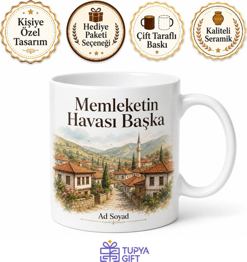 Memleketin Havası Başka Yazılı Kupa Bardak Memleket Hediye Baskılı Kupa