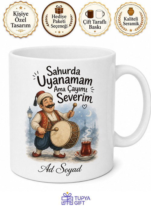 Ramazan Sahur Davulcu Esprili Kupa Bardak Komik Çay Hediye