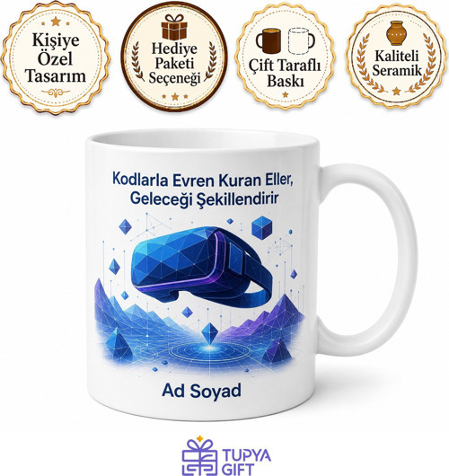 Sanal Gerçeklik VR Çevre Tasarımcısı Yeni Evrenler Kuran Seramik Kupa Hediye Bardak