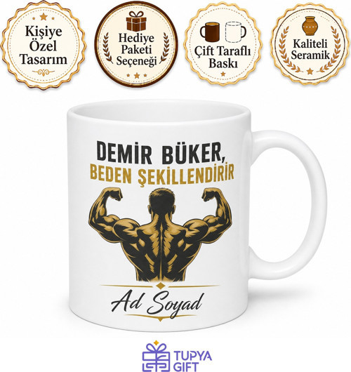 Vücut Şekillendirme Ustası Bodybuilder Kahve Kupası Hediye Bardak