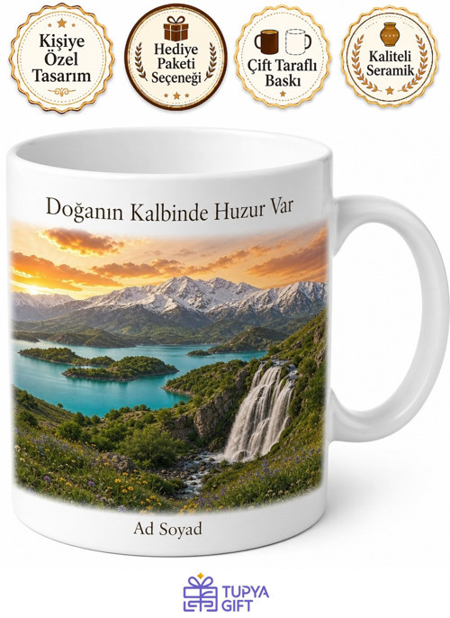 Bingöl Yüzen Adalar Bal Diyarı Sülbüs Dağı Çatak Şelalesi Manzaralı Kupa Bardak Hediye