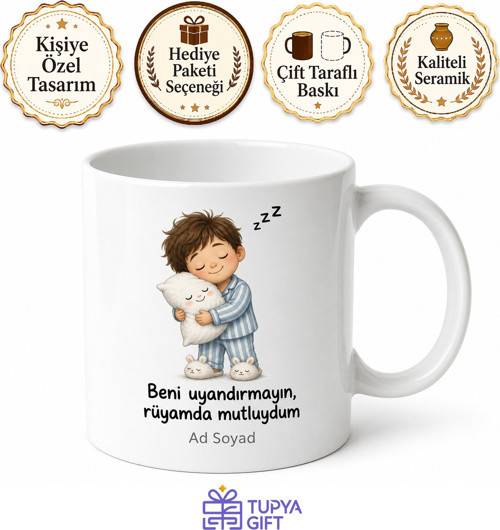Sürekli Uyuyan Tembel Arkadaşa Uykucu Şirin Horlama Esprili Kupa Hediye Bardak