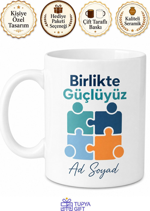 İsme Özel Ekip Çalışması Yazılı Kupa Bardak Özel Tasarım Hediye